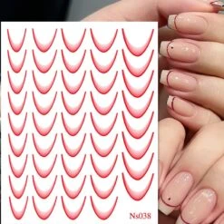No Brand 3D Gradient French Line Nail Stickers -Born Pretty Salon 59742 ZHU 5