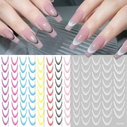 No Brand 3D Gradient French Line Nail Stickers -Born Pretty Salon 59742 ZHU 6