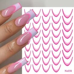 No Brand 3D Gradient French Line Nail Stickers -Born Pretty Salon 59742 ZHU 8