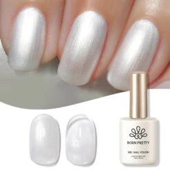 White Moonlight Pearl Shimmery Pearl Gel Polish 15ml -Born Pretty Salon 59757 ZHU 3