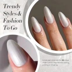 White Moonlight Pearl Shimmery Pearl Gel Polish 15ml -Born Pretty Salon 59757 ZI 3