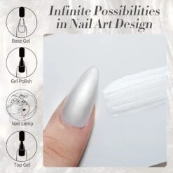 White Moonlight Pearl Shimmery Pearl Gel Polish 15ml -Born Pretty Salon 59757 ZI 6