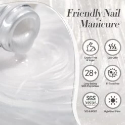 White Moonlight Pearl Shimmery Pearl Gel Polish 15ml -Born Pretty Salon 59757 ZI 7