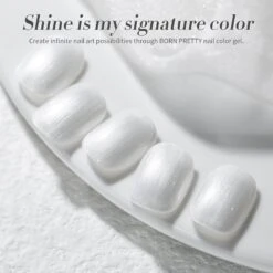 White Moonlight Pearl Shimmery Pearl Gel Polish 15ml -Born Pretty Salon 59757 ZI 8