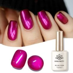 Purple Fuchsia Flame Shimmery Pearl Gel Polish 15ml -Born Pretty Salon 59760 ZHU 3