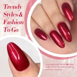 Red Scarlet Ruby Shimmery Pearl Gel Polish 15ml -Born Pretty Salon 59761 ZI 3