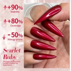 Red Scarlet Ruby Shimmery Pearl Gel Polish 15ml -Born Pretty Salon 59761 ZI 4
