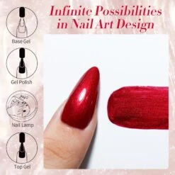 Red Scarlet Ruby Shimmery Pearl Gel Polish 15ml -Born Pretty Salon 59761 ZI 6