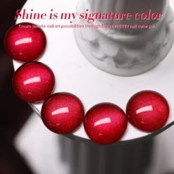 Red Scarlet Ruby Shimmery Pearl Gel Polish 15ml -Born Pretty Salon 59761 ZI 8