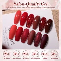 6 Colors Red Gel Polish Set Berry Wine Series 7ml -Born Pretty Salon 59804 ZI 3