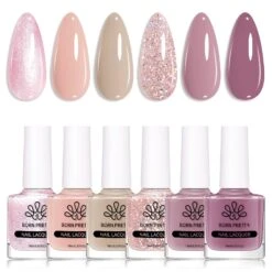 6 Colors Nude Pink Nail Polish Set 10ml