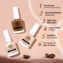 6 Colors Nude Brown Nail Polish Set 10ml -Born Pretty Salon 59831 ZI 3