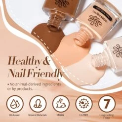 6 Colors Nude Brown Nail Polish Set 10ml -Born Pretty Salon 59831 ZI 7