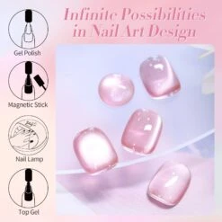 Pink Moonlight Cat Magnetic Gel Polish 15ml -Born Pretty Salon 59834a
