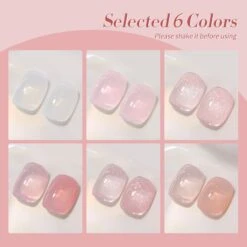 6 Colors Jelly Gel Polish Set Pink Veil 7ml 15 6 Colors Jelly Gel Polish Set Pink Veil 7ml -Born Pretty Salon 59855 ZI 2