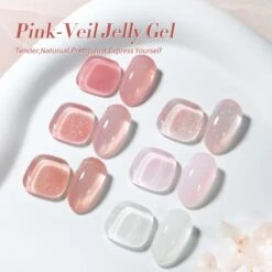 6 Colors Jelly Gel Polish Set Pink Veil 7ml 14 6 Colors Jelly Gel Polish Set Pink Veil 7ml -Born Pretty Salon 59855 ZI 6