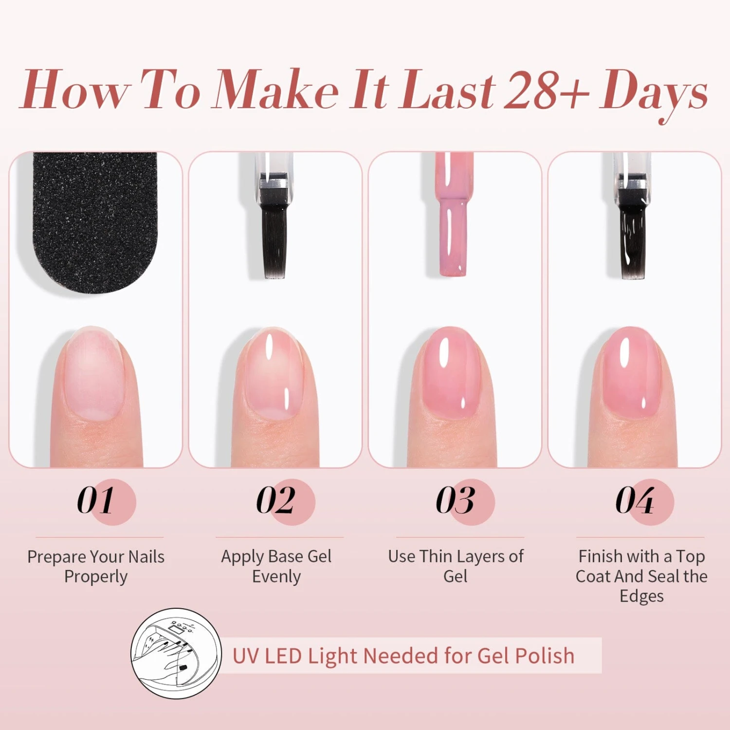 6 Colors Jelly Gel Polish Set Pink Veil 7ml 9 6 Colors Jelly Gel Polish Set Pink Veil 7ml - Image 9