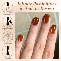 Brown Moonlight Cat Magnetic Gel Polish 15ml -Born Pretty Salon 59881b