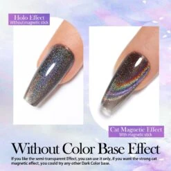Black Iridescent Cat Magnetic Gel Polish 15ml -Born Pretty Salon 59965 Z3