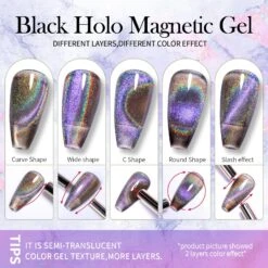 Black Iridescent Cat Magnetic Gel Polish 15ml -Born Pretty Salon 59965 Z6