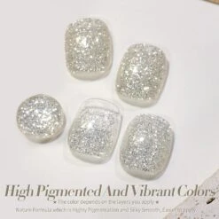 White Diamonds Glitter Sequins Gel Polish 15ml -Born Pretty Salon 59967 ZI 2