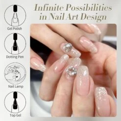 White Diamonds Glitter Sequins Gel Polish 15ml -Born Pretty Salon 59967 ZI 6