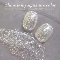 White Diamonds Glitter Sequins Gel Polish 15ml -Born Pretty Salon 59967 ZI 9