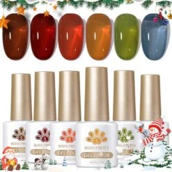 6 Colors Amber Glow Jelly Gel Polish Set 7ml -Born Pretty Salon 59969 Zls