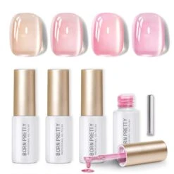 4 Colors Pink Glass Cat Magnetic Gel Polish Set 5ml