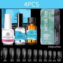 4pcs Set Nail Tips Set With Glue -Born Pretty Salon 60182 SXA 10 04140a25 e5f2 46da 94e0 237db32a8175