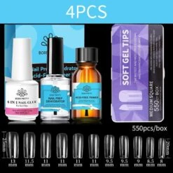 4pcs Set Nail Tips Set With Glue -Born Pretty Salon 60182 SXA 11 034eed5b 413e 4884 b294 f913c6285692
