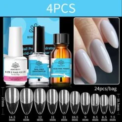 4pcs Set Nail Tips Set With Glue -Born Pretty Salon 60182 SXA 2 5472b165 00f5 44a9 b66a a9c07d6f9998