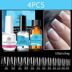 4pcs Set Nail Tips Set With Glue -Born Pretty Salon 60182 SXA 4 7c211a35 7b8c 484b 931a a49bd5684433