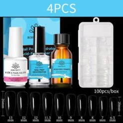 4pcs Set Nail Tips Set With Glue -Born Pretty Salon 60182 SXA 8 2cabc57b 28ec 4036 abb9 1972f34c5878