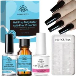 4pcs Set Nail Tips Set With Glue