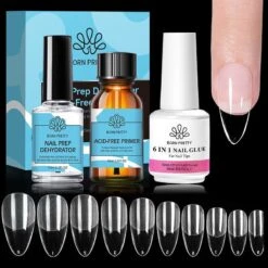 4pcs Set Nail Tips Set With Glue -Born Pretty Salon 60182 Z 4 b017e11f 7477 45f9 9243 6b046adbab31