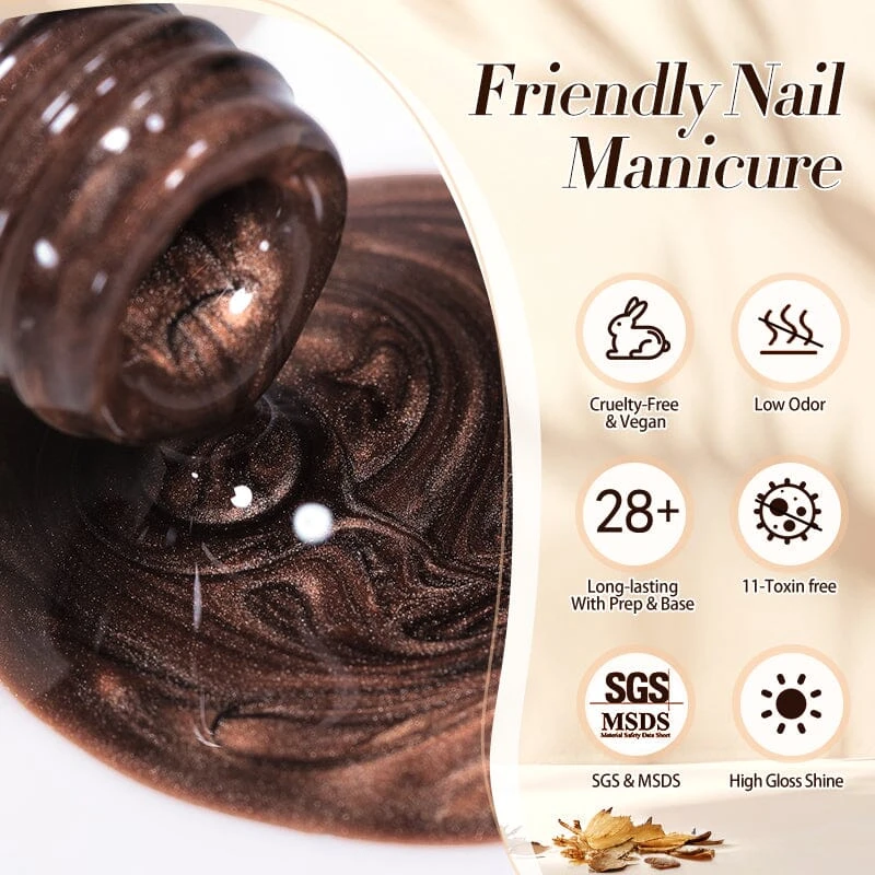 Water Light Cat Magnetic Gel Polish MY80 Dark Chocolate 10ml 5 Water Light Cat Magnetic Gel Polish MY80 Dark Chocolate 10ml - Image 5