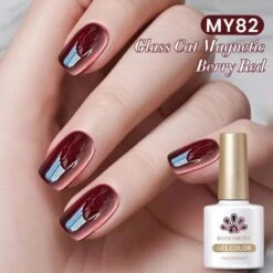 Water Light Cat Magnetic Gel Polish MY82 Berry Red 10ml