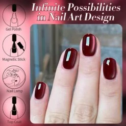 Water Light Cat Magnetic Gel Polish MY82 Berry Red 10ml -Born Pretty Salon 60216 5 ZI 6