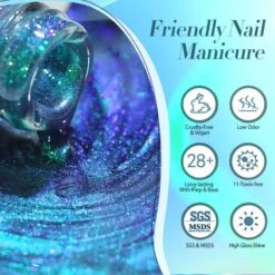 Water Light Cat Magnetic Gel Polish MY83 Sea Blue 10ml -Born Pretty Salon 60216 6 ZI 4