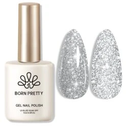 Silver Flash Reflective Glitter Gel Polish 15ml -Born Pretty Salon 60236 ZHU 1