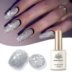 Silver Flash Reflective Glitter Gel Polish 15ml -Born Pretty Salon 60236 ZHU 2