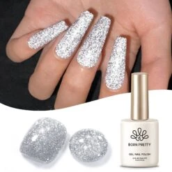 Silver Flash Reflective Glitter Gel Polish 15ml