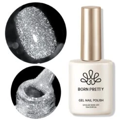 Silver Flash Reflective Glitter Gel Polish 15ml -Born Pretty Salon 60236 ZHU 5