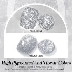 Silver Flash Reflective Glitter Gel Polish 15ml -Born Pretty Salon 60236 ZI 1