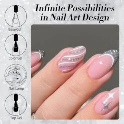 Silver Flash Reflective Glitter Gel Polish 15ml -Born Pretty Salon 60236 ZI 5