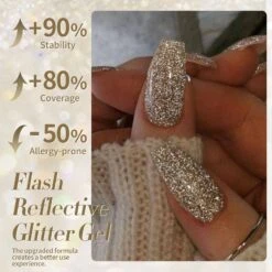 BORN PRETTY Gold Flash Reflective Glitter Gel Polish 15ml -Born Pretty Salon 60237 ZI 4