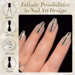 BORN PRETTY Gold Flash Reflective Glitter Gel Polish 15ml -Born Pretty Salon 60237 ZI 5