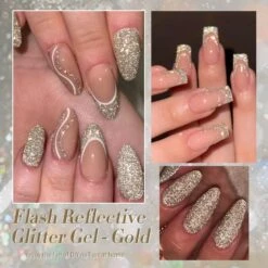 BORN PRETTY Gold Flash Reflective Glitter Gel Polish 15ml -Born Pretty Salon 60237 ZI 6