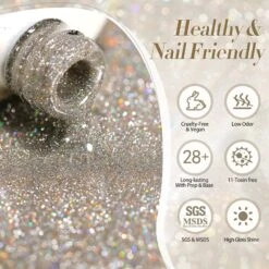 BORN PRETTY Gold Flash Reflective Glitter Gel Polish 15ml -Born Pretty Salon 60237 ZI 7